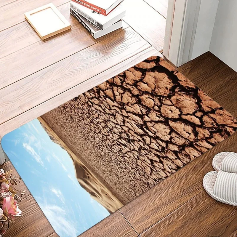 Desert Crack Printing Non-Slip Small Rug Waterproof Easy To Clean Floor Mat for Indoor Outdoor Use Durable Home Decorate Fashion