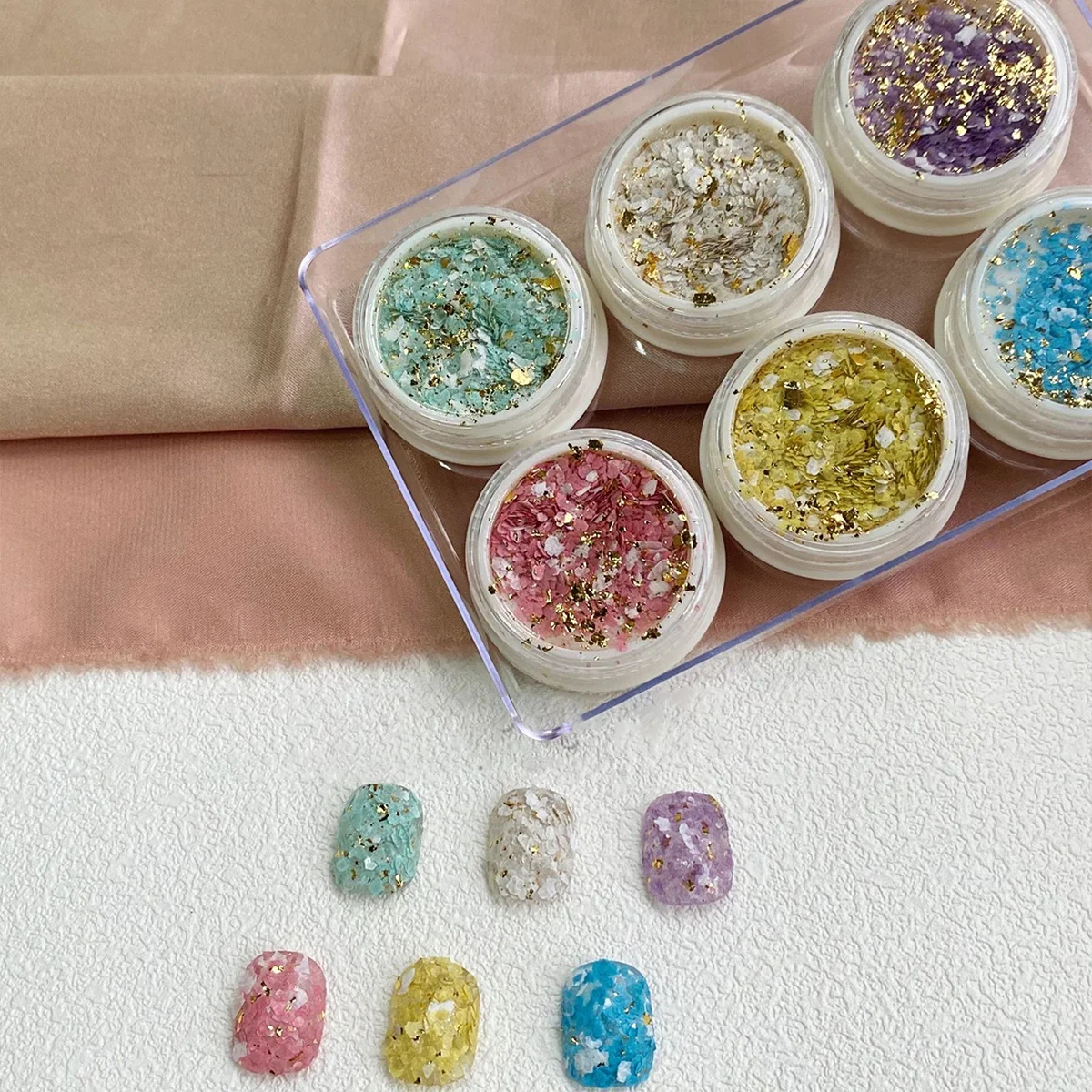 金箔のきらびやかなパウダーシート,マニキュア,紙,フレーク,芸術的な創造の装飾,1セット,6個