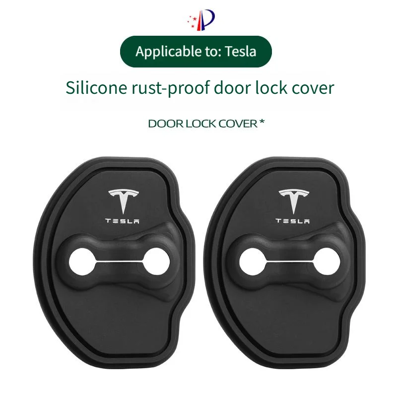 Funda de goma para cerradura de puerta de coche Tesla, cojín anticolisión que absorbe los golpes, funda protectora antioxidante, accesorios para coche