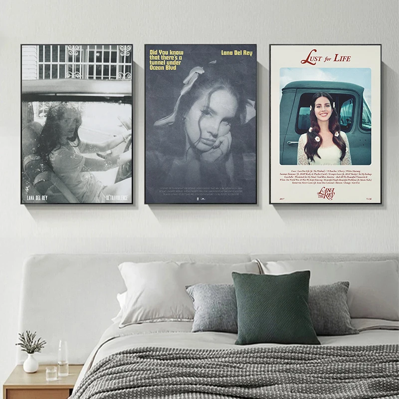 Singer Lana Del Rey Classic Music Album Covers Ultraviolence Lust for Life Poster Canvas Painting Wall Pictures Home Decor Gift