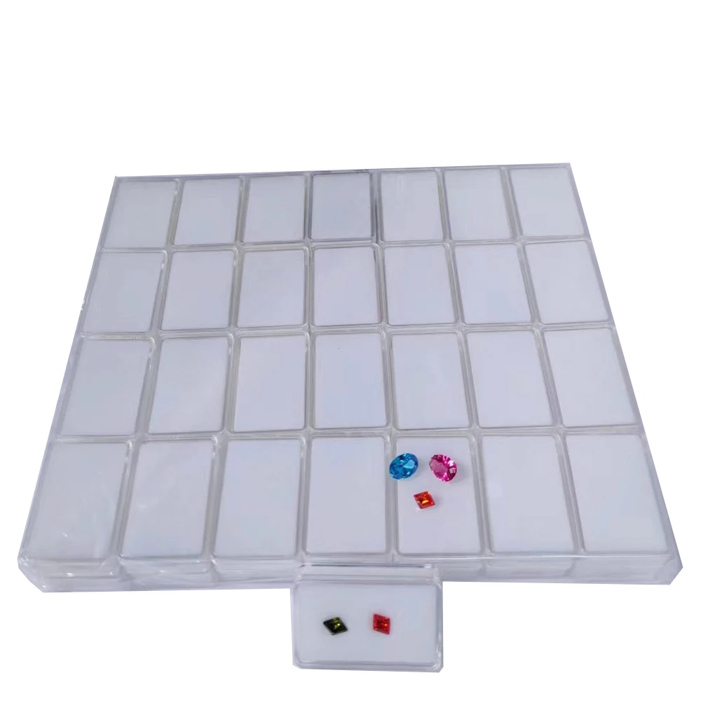 50Pcs Loose Diamond Display Box Transparent Gemstone Storage Case Piercing Jewellery Gems Organizer Stone Gift Packaging Box