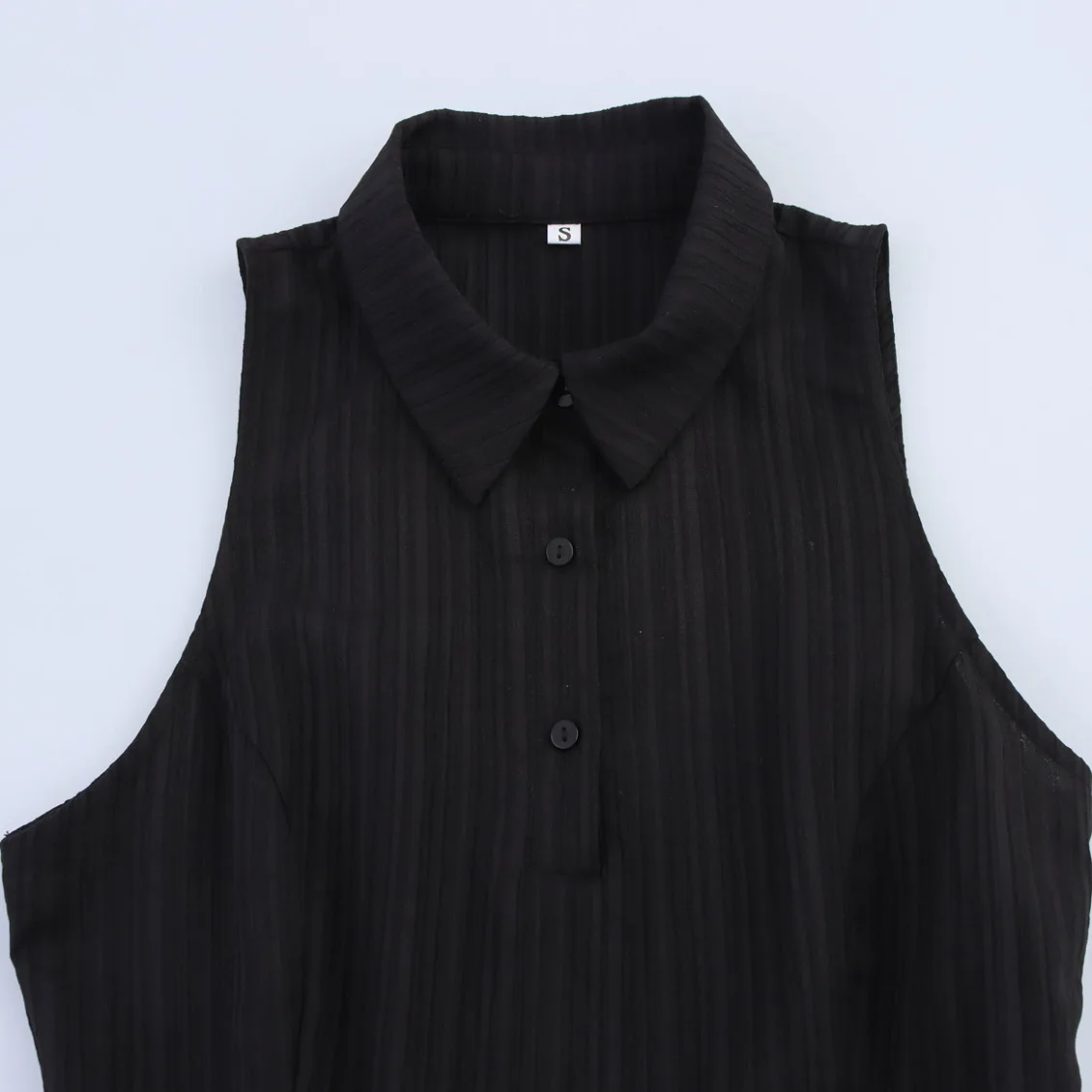 Vestido F Casual de Primavera Novo Estilo JNLEAOG Sem Mangas com Babados e Estampa Floral em Camadas com Gola Alta