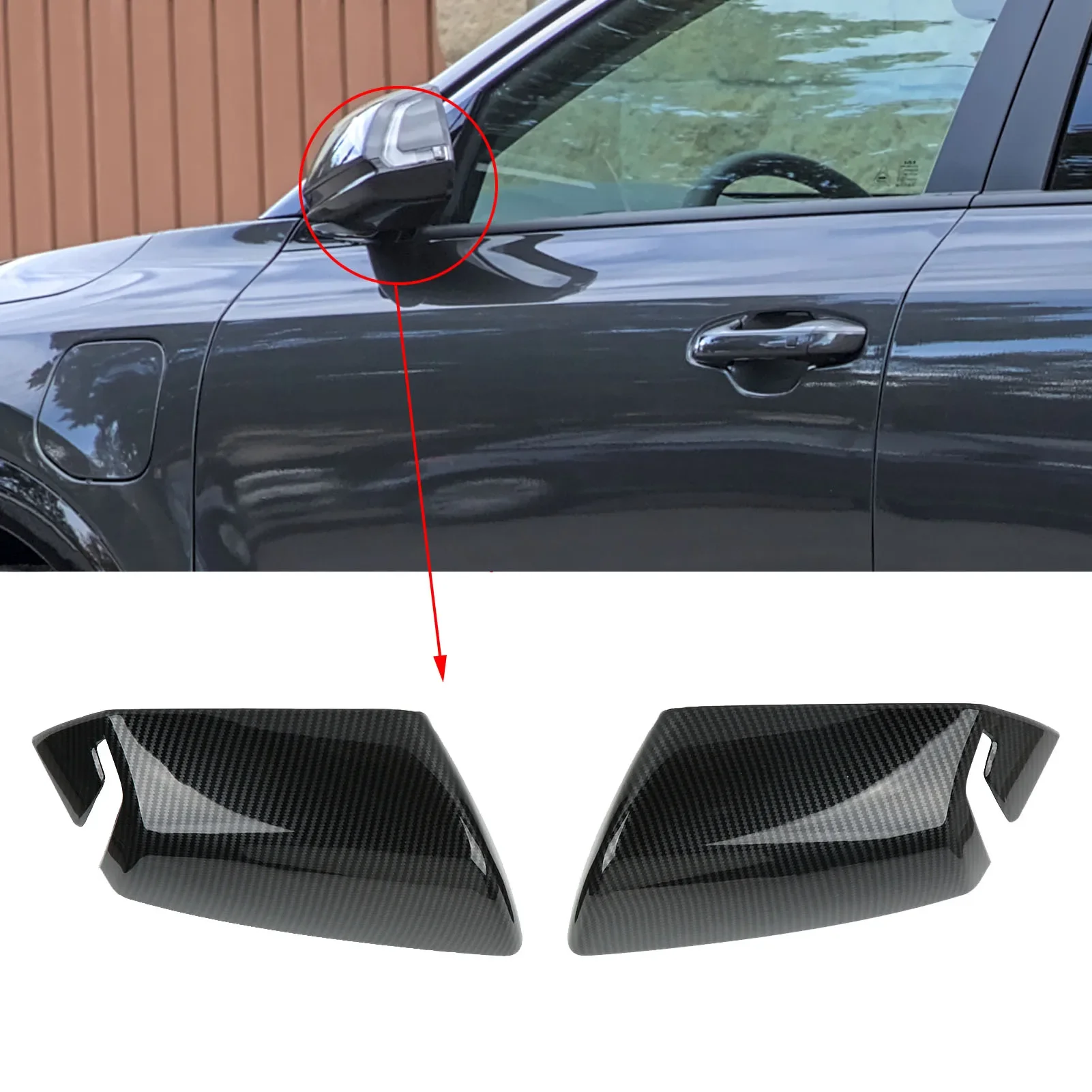 

1 Pair Set Door Mirror Cap Side Mirror Cover Carbon Fiber Style ABS Paste For Kia Niro SG2 2021+