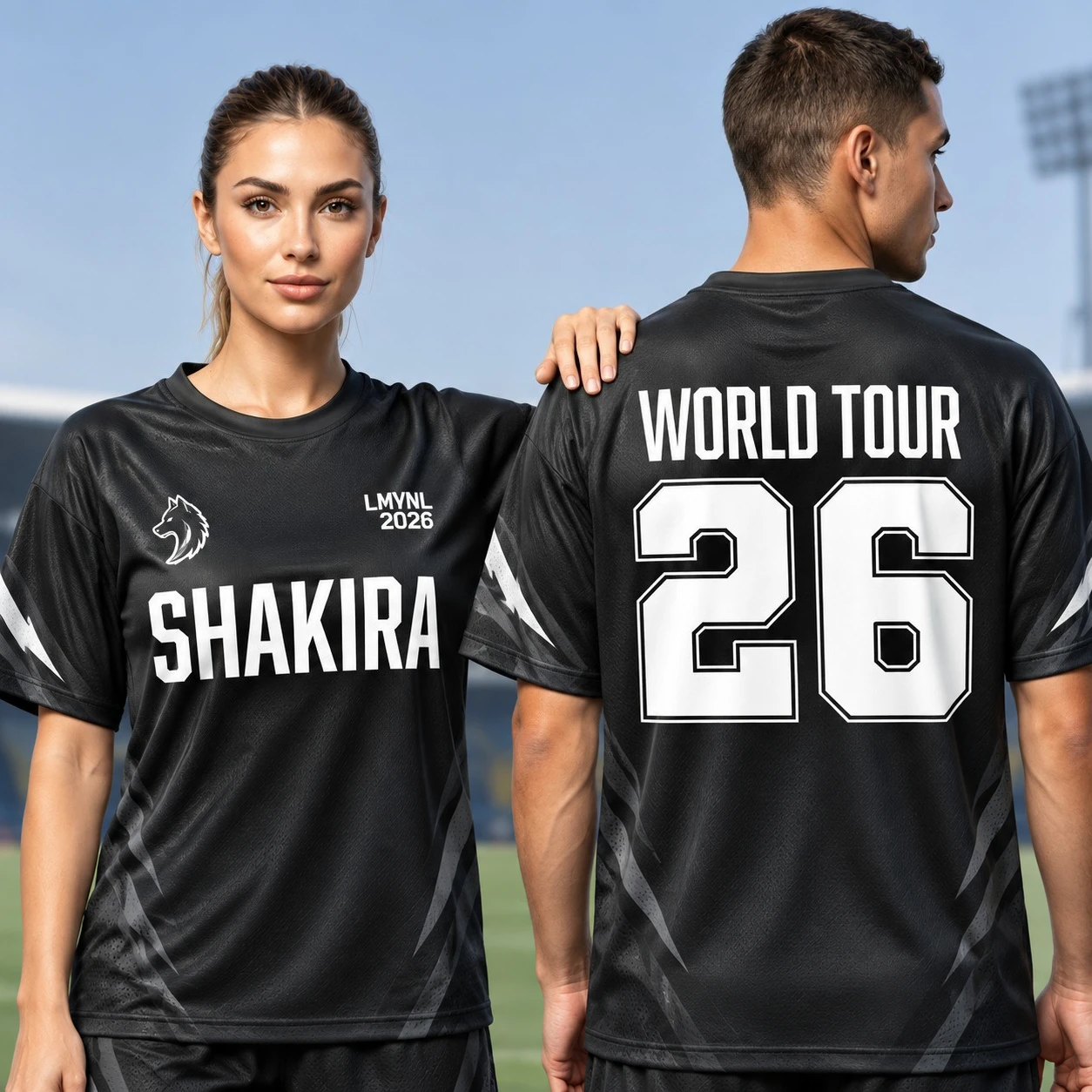 Shakira LMYNL 2026 Jersey Fashion World Tour Design Tees Short Sleeve Loose Summer Unisex T-shirt Casual Tops Family Matching