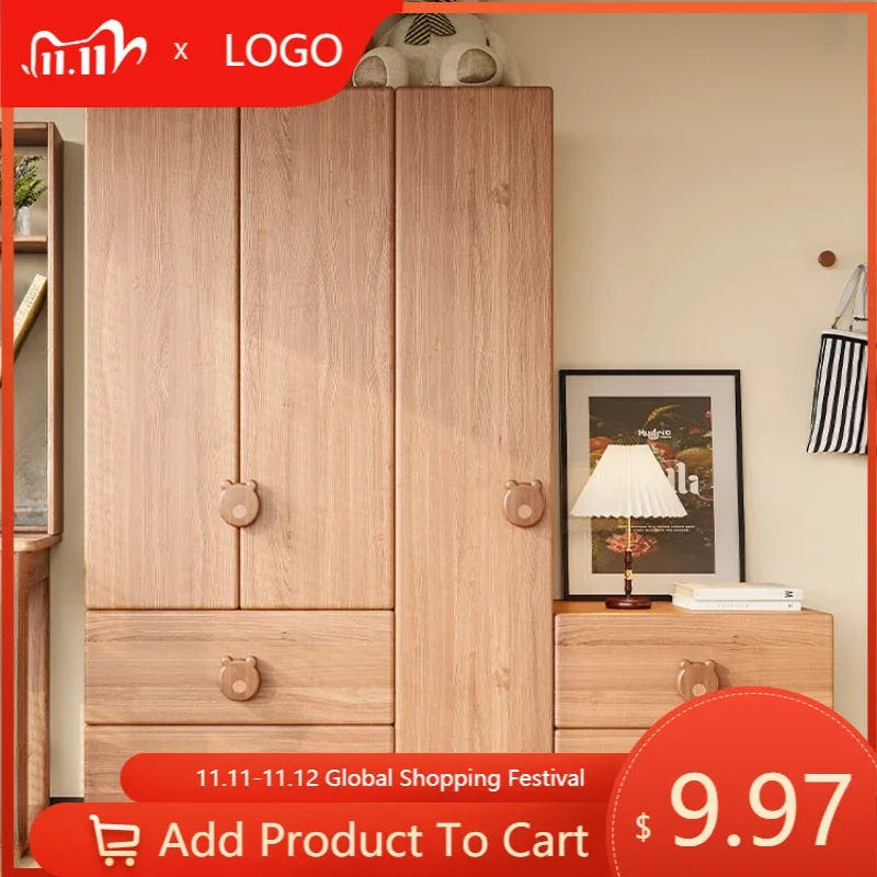 

Storage Wood Wardrobe Nordic Doors Modern Open Closets Room Wardrobes Cabinet Shelves Ropero Armable De Ropa Bedroom Furniture