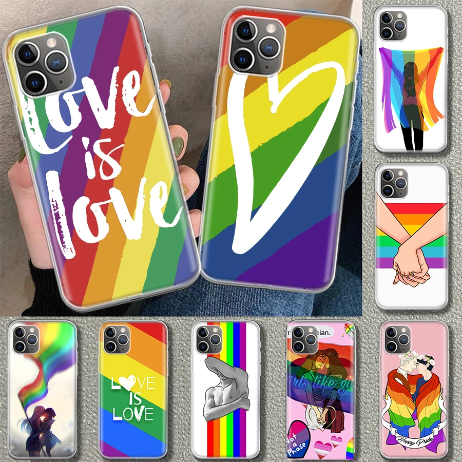 Gay Lesbian LGBT Rainbow Pride Phone Case Cover For iPhone 11 12 13 14 15 16 Pro Max Apple X XS XR 7 Plus 8 + Art Customized Fun