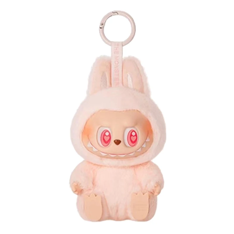 1 個かわいいビニール第二世代 Labubu ペンダントキーホルダーぬいぐるみ人形キーホルダーバックパックペンダントアクセサリーギフト子供のための