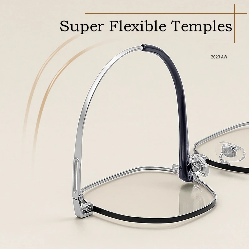 نظارات مضلعة عصرية خفيفة للغاية من OLLYMURS للرجال بإطار نظارات طبية بصرية مزخرفة من سبائك التيتانيوم للنساء 239