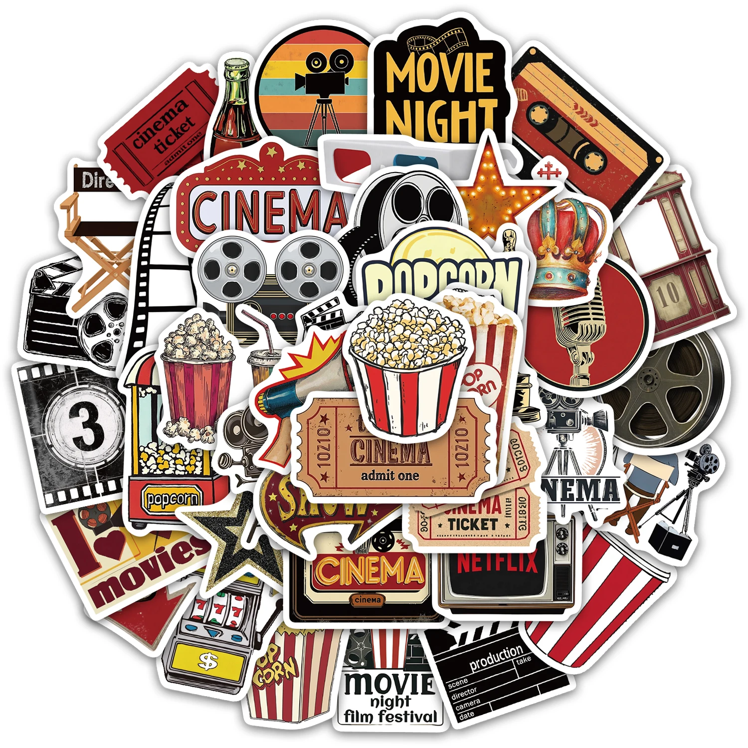 50PCS Retro Film Aufkleber DIY Telefon Fällen Laptops Tablets Thermos Tassen Spielzeug Desktop Aufkleber