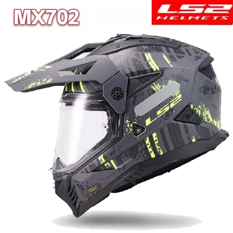 

2025 LS2 MX702 Motorcycle Helmets Full Face Double Lens Off-road Racing Helmet Men Capacete Cascos Para Moto DOT Casco Moto