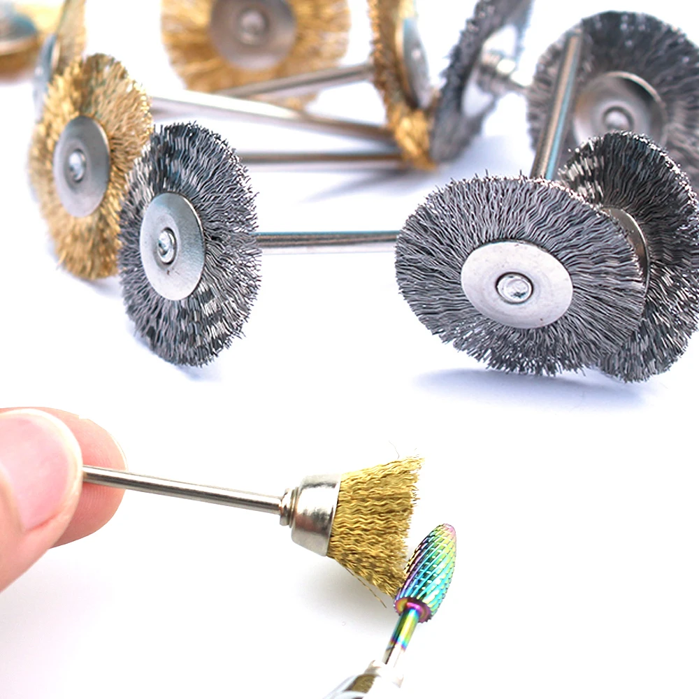 

1pcs Gold Electric Manicure Drills Cleaning Brush Milling Cutter Copper Wire Cleaner Nail Art Accessories Drill Bit Clean Tool
