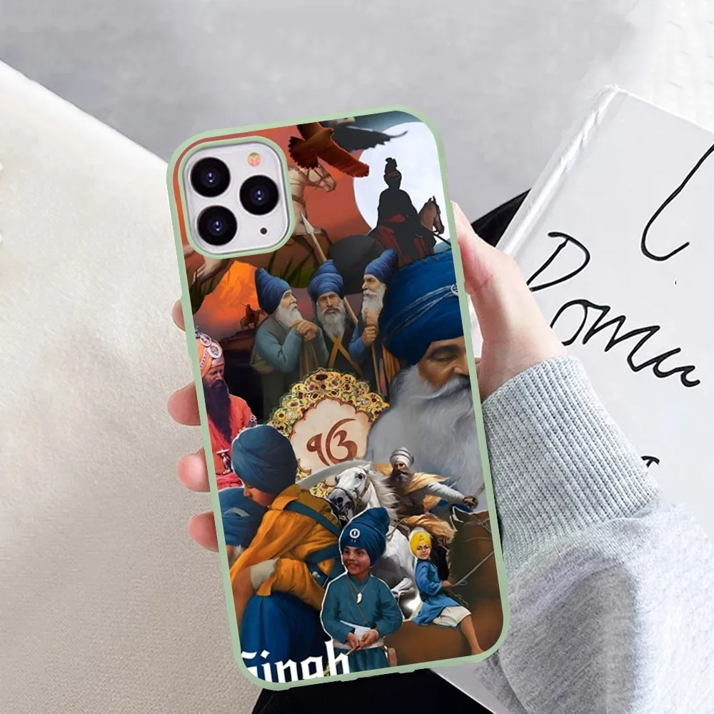 N-Nihang Singh Sikh Warrior  Phone Case for iPhone 14 11 12 13 Mini Pro Xs Max 8 7 6 6S Plus X XR Solid Candy Color Case