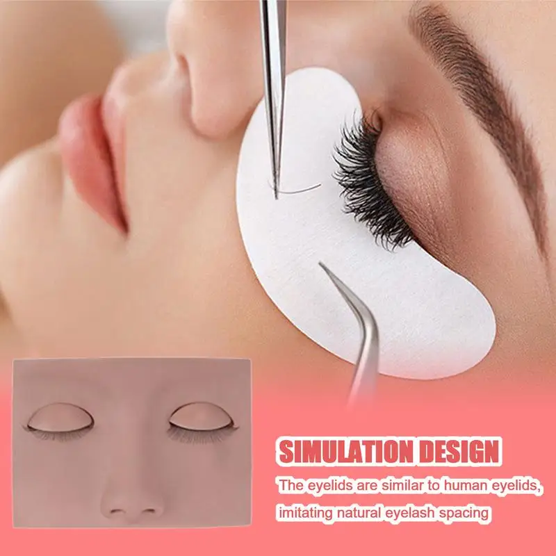 Wimperverlenging Training Head Training Platte Kop Oog Stencil Soft-Touch Make-Up Praktijk Training Gezicht Voor Lash