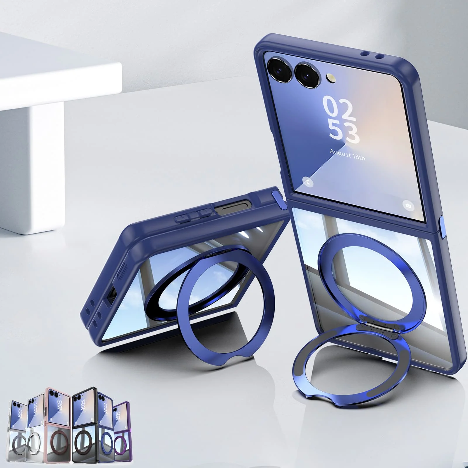 Para Magsafe 360 °   Suporte giratório flip proteção caso de telefone para samsung galaxy z flip 7 flip 6 flip 5 capa magnética à prova de choque