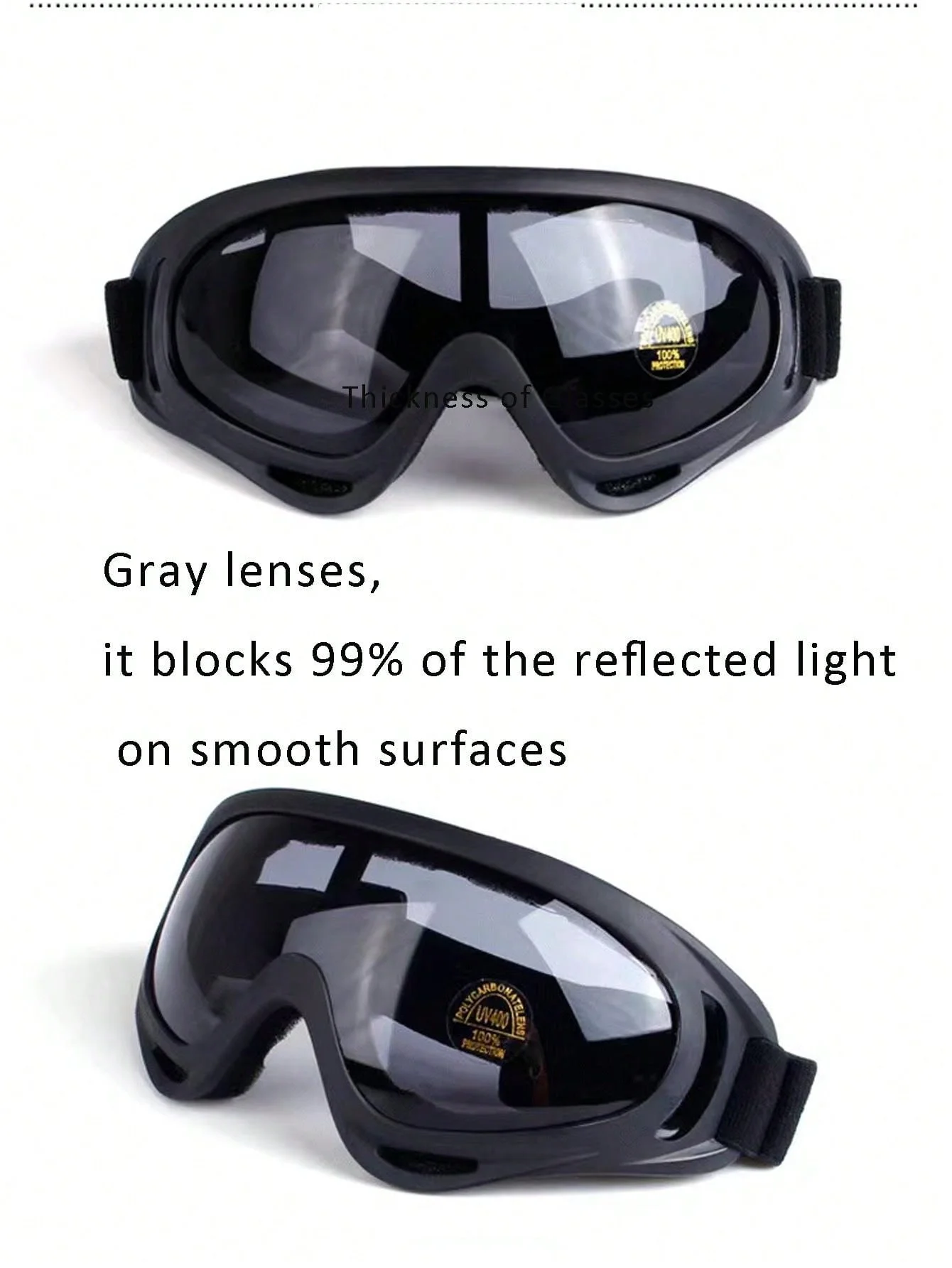 OBAOLAY Night Vision Goggles ANSI.Z87.1 Safety Motorcycle Goggles UV400 Windproof Glasses Protective Glasses MTB Glasses