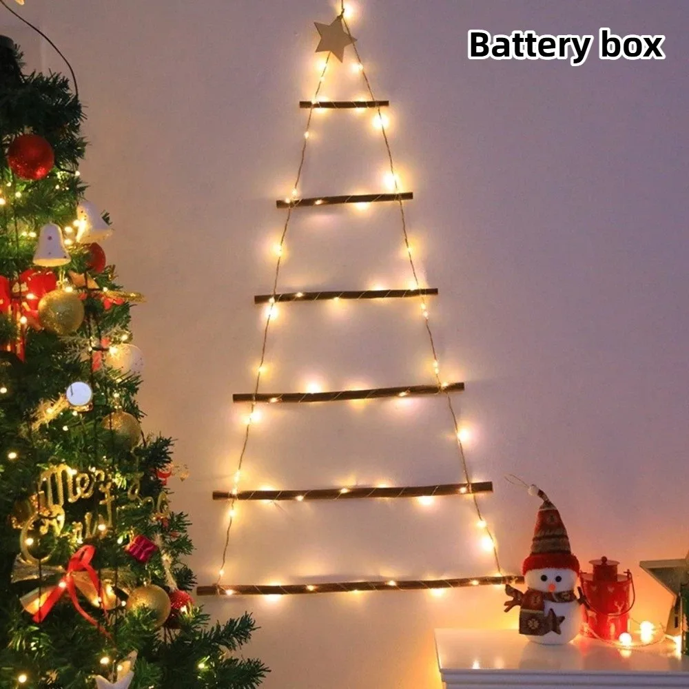 Water Running LED Light Strings Whip Design Waterfall Effect Decorative Lights 60 LED Santa Claus Climbing Ladder Lamp