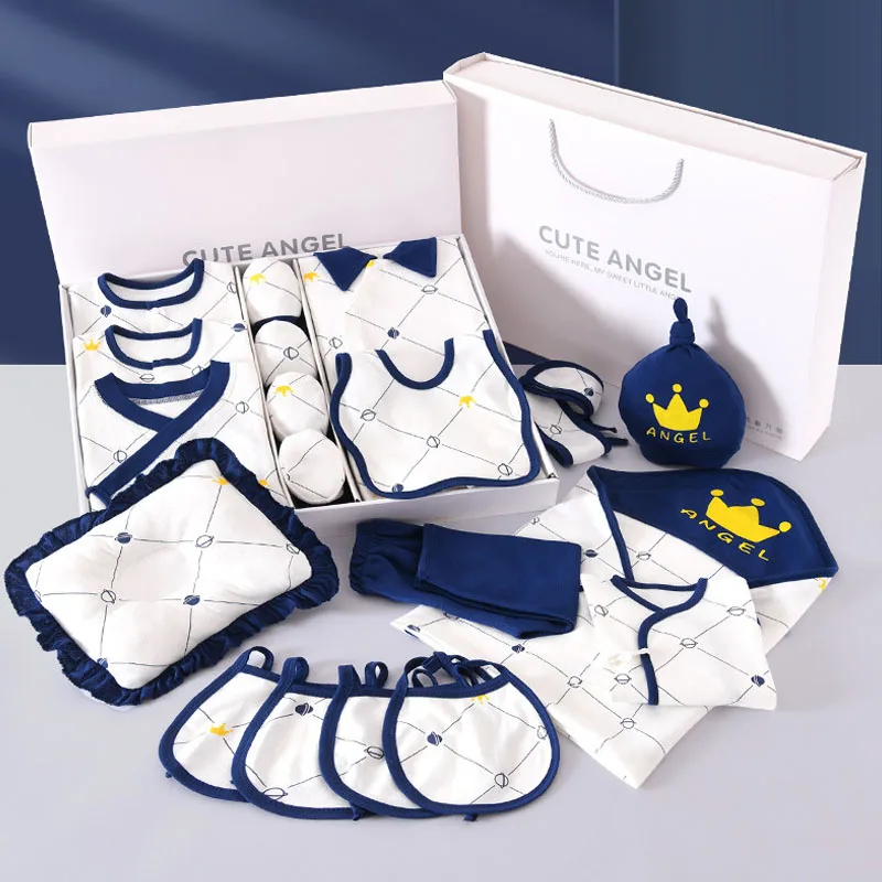 19/23/25 Pieces Newborn Clothes Baby Gift Pure Cotton Set 0-6 Months Autumn And Winter Kids Suit Unisex Without Box