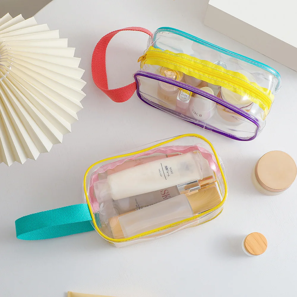 

Transparent Waterproof Makeup Bag For Women Big Capacity Toiletry Bag Summer Beach bag