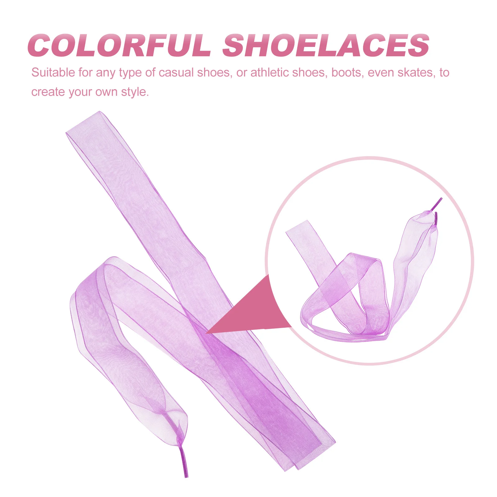 

1Pair Lace Shoelaces Ribbon Flat Satin Shoelaces for Casual Shoes Sneakers Boots Skates Fashionable Shoe Tie Replaceable