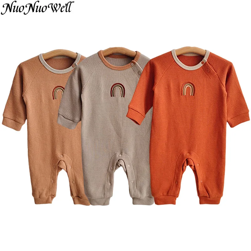 Baby Bodysuit Newborn Jumpsuits Long Sleeve Baby Infant Outfits Baby Girl Clothes Rainbow Print Romper Girls Boys Clothing