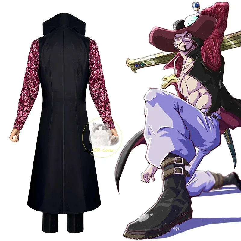 Kostum Cosplay Bilibili Anime Dracule Mihawk Seragam Jas Hujan Pria Dewasa Setelan Karnaval Halloween;8'm6,