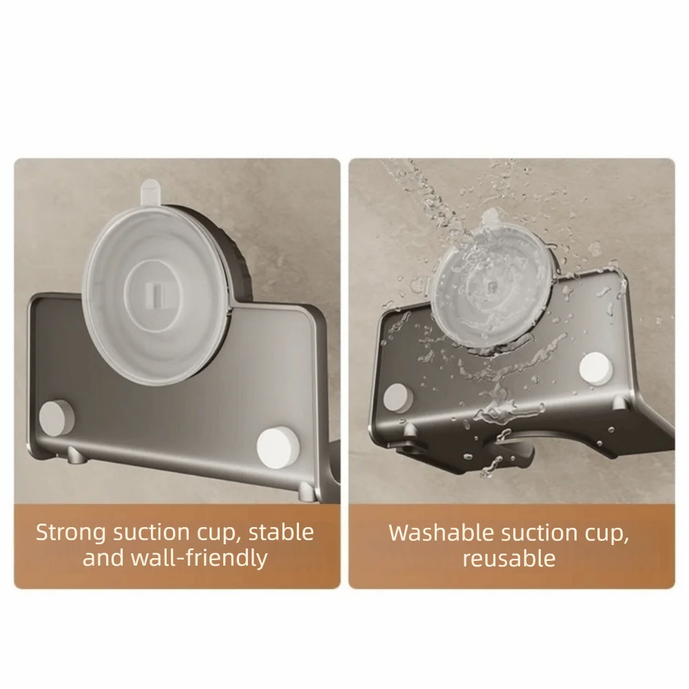 

Space Aluminum Suction Cup Hair Dryer Holder Wall Mounted Punch Free Hair Blow Dryer Holder Removable Large Capacity