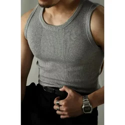 High Tuality Slim-fit Stretch Vest Sleeveless Base Shirt Short Sleeve Tee Oversized T-shirt Summer Men Clothing Sports shirt Top