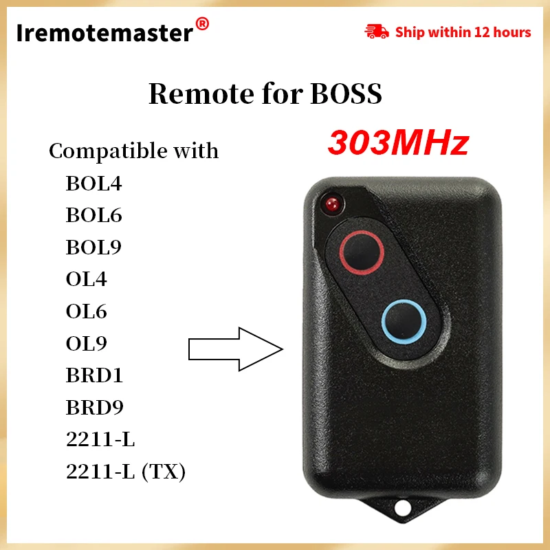 Replacement Boss BHT4 2211-L Gate / Garage Door Remote Control 303MHz