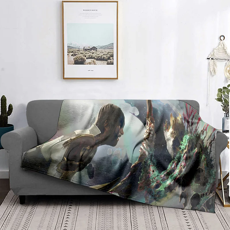 Arcane Jess：League of Legends game Theme, Printed Flannel Throw Blanket,Perfect for Bedroom or Sofa Décor,Cozy and Warm