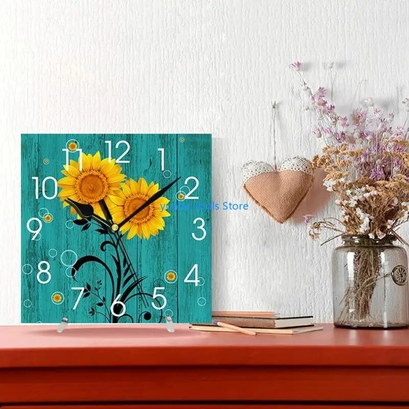 50LB Silent Non-Ticking Wooden Wall Clocks Battery Operated Country Retro Rustic