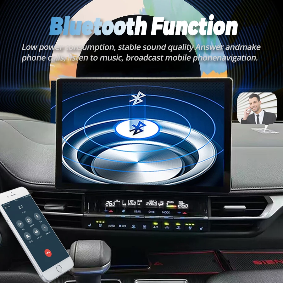 13.3Inch 2K Screen Android Car Multimedia Video Player For Toyota SIENNA 2021 2022 2023 Stereo GPS Navigation Wireless Carplay