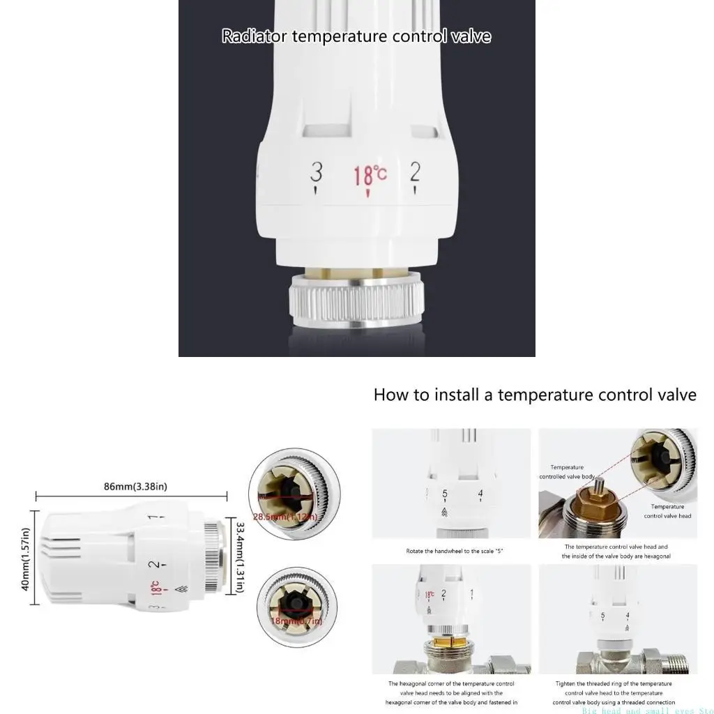 581C Vertical Thermostatic Radiators Valves Plastic Self-Regulating Heat Distribution