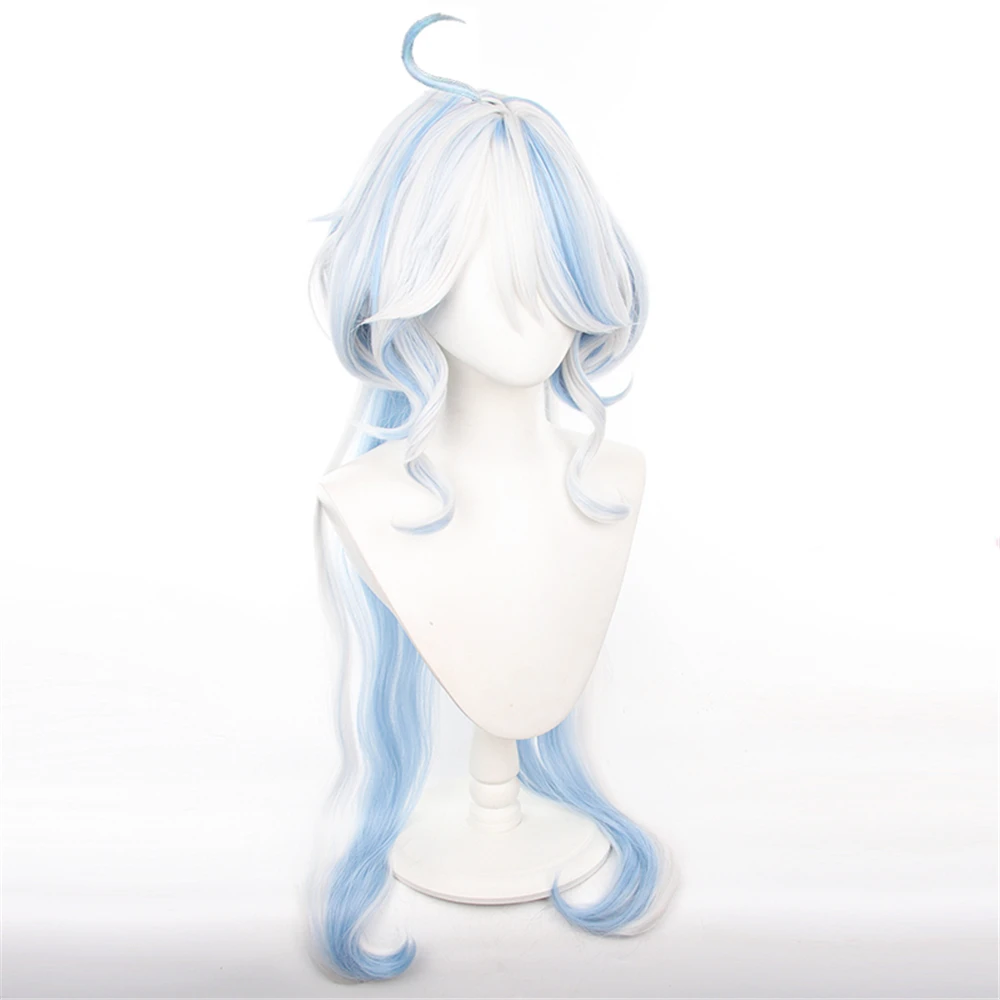 Game Impact Fontaine Furina Cosplay Perruques pour Adultes, Perruque Synthétique Longue et Droite, Accessoires d'Halloween, Cadeau de Noël Unisexe