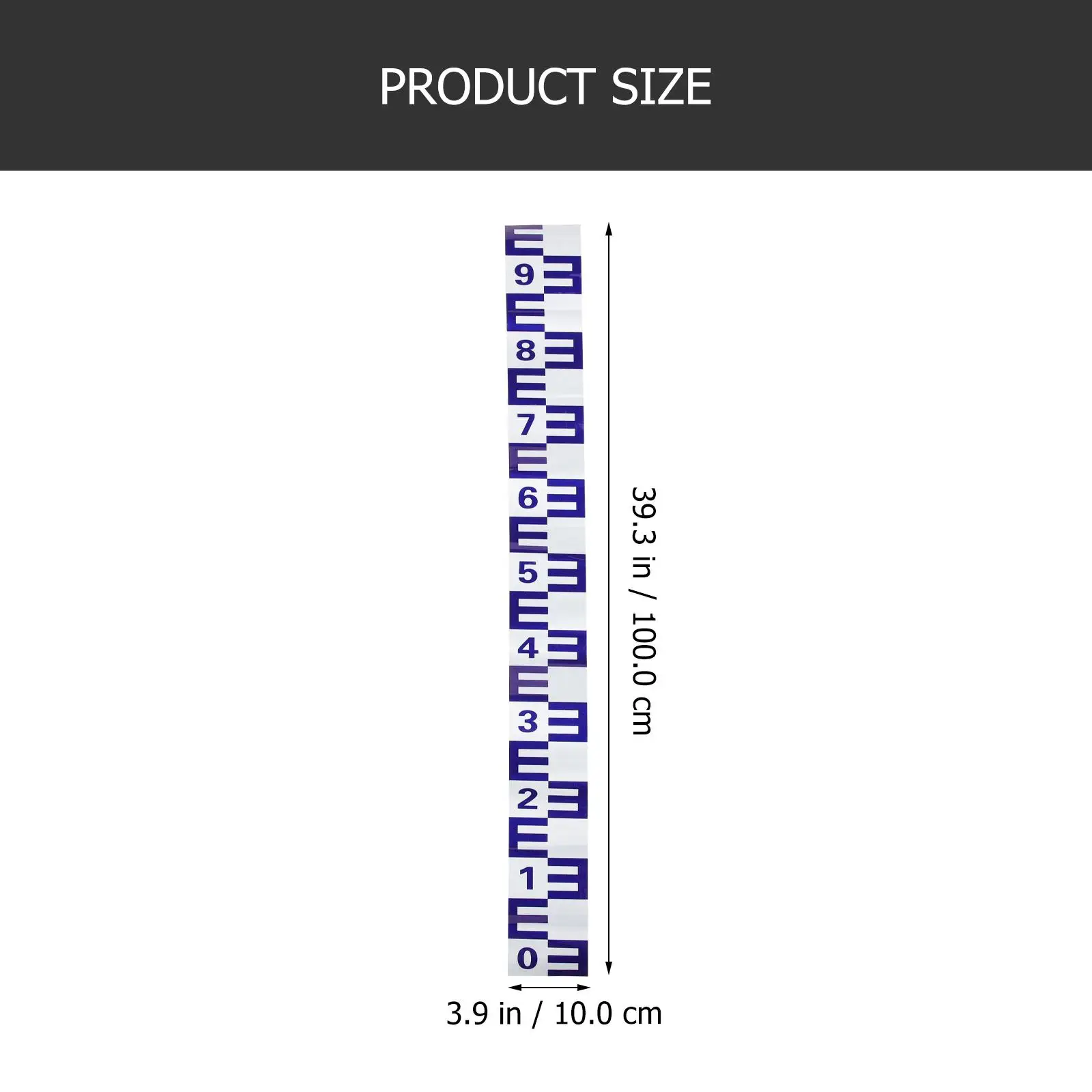 1M Water Depth Gauge 10x100cm Blue Reflective Sticker for Boat Pool Pond Marine Measuring Tool Wear Resistance Water Level Ruler