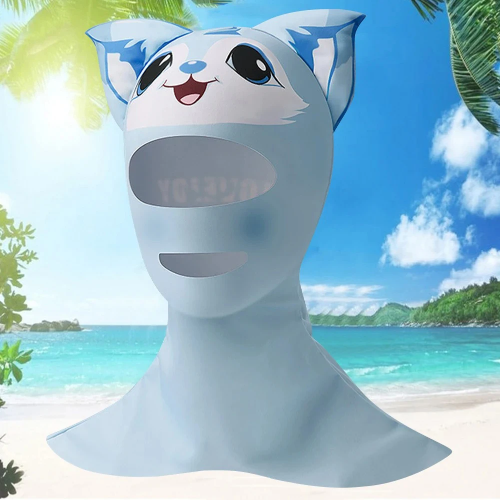 Desenho animado Capô De Mergulho, Máscara Facial De Secagem Rápida Respirável, Tampa De Mergulho Com Orelhas De Gato, Wetsuit Térmico, Mergulho E Surf, Verão