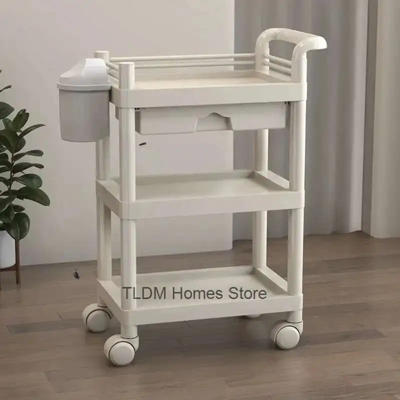 

Rolling Tray Cosmetic Helper Trolley Wheels Hairdressing Beauty Salon Iron almacenamiento con ruedas Professional Pedicure