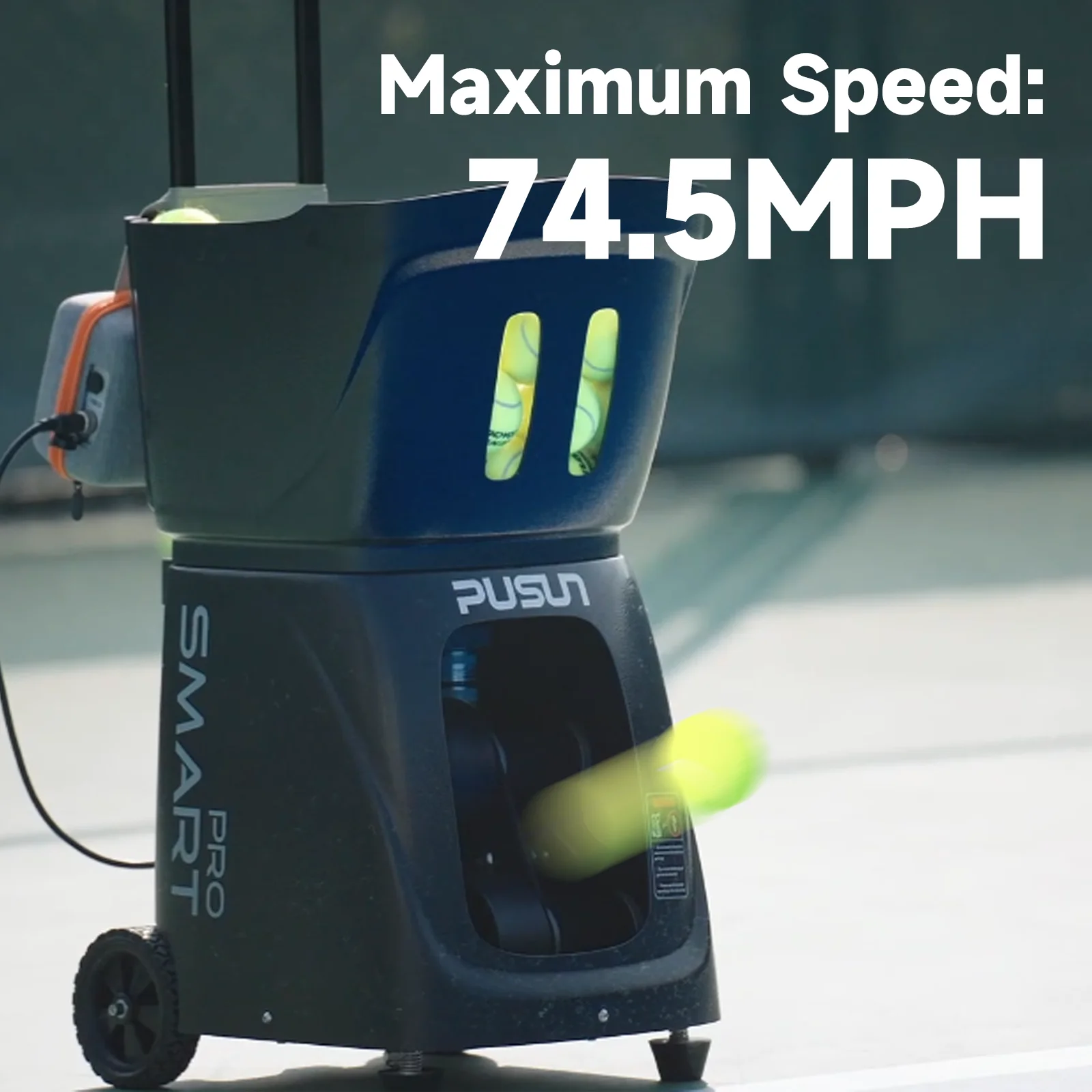

PUSUN PT-Smart Pro Padel Tennis Ball Machine for Professional Drills, Large Capacity, i Watch&App&Remote Adjust Speed/Freq/Angle
