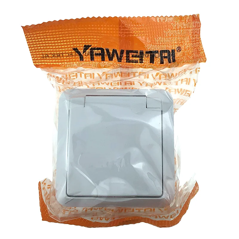 IP20 waterproof wall socket 2P+E Surface type Wall Socket European Wall Socket with Grounding
