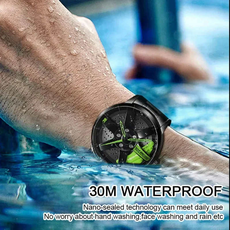 Reloj de movimiento totalmente automático para hombre, resistente al agua, estilo de rueda