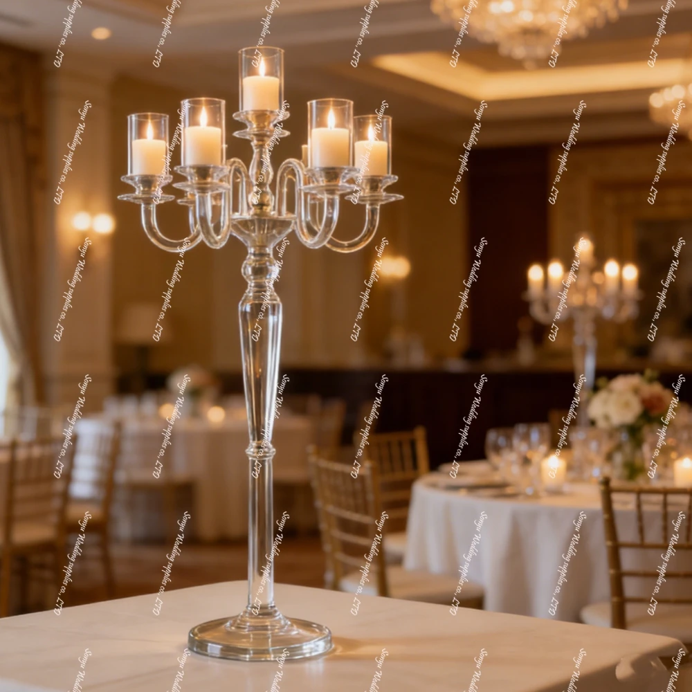 

6 шт. (60-100 см, без подставки) прозрачные акриловые подсвечники для свадебных центральных композиций, металлические подвесные держатели для свечей золотого и серебряного цвета