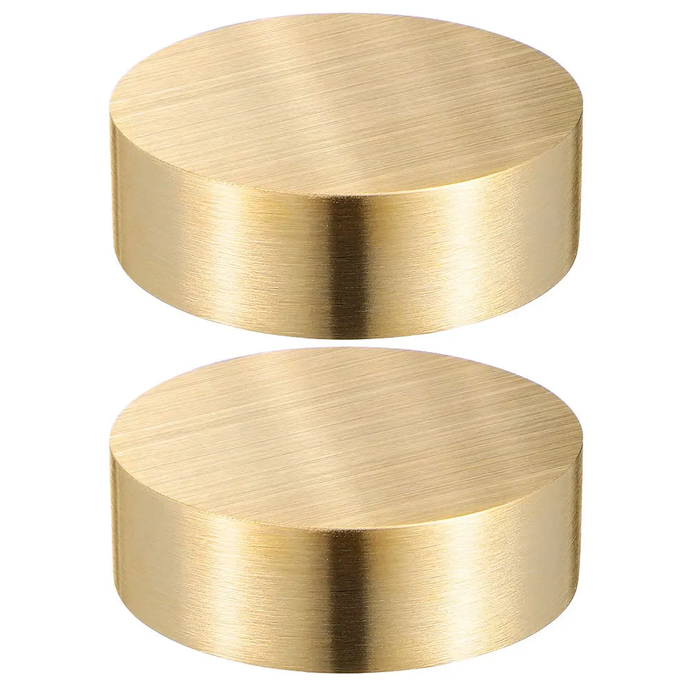 

2pcs Brass Round Paperweight Heavy Duty For Calligraphy Painting Holding Paper Flat Desk Use Vintage Style Metal Weight Art