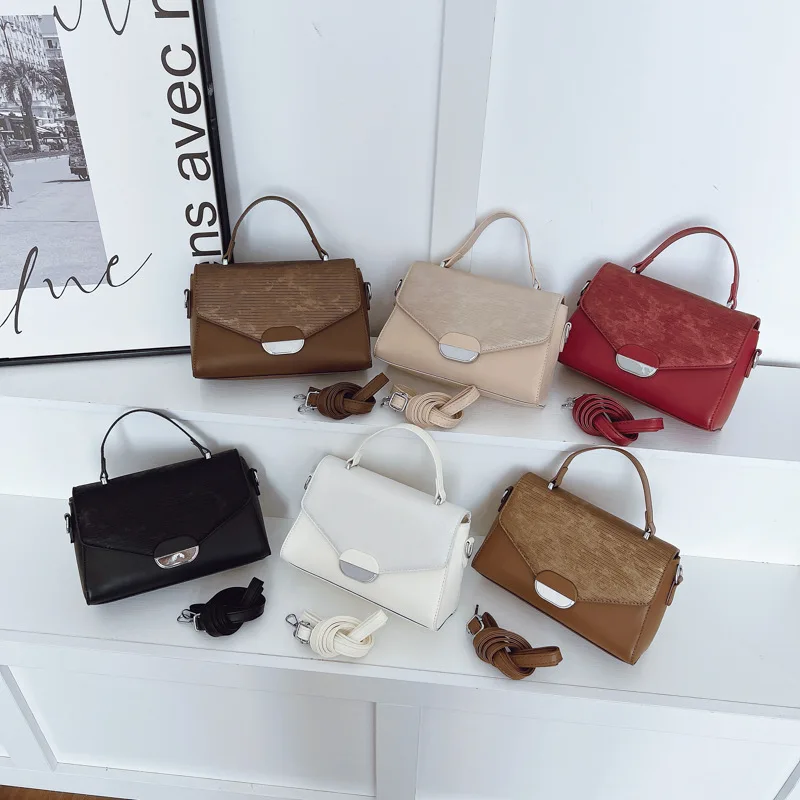 

2025 Luxe Square Bag, Vintage Top Handle Purse for Women, Chic Shoulder Crossbody, Minimalist Day to Night Tote, Textured Sling