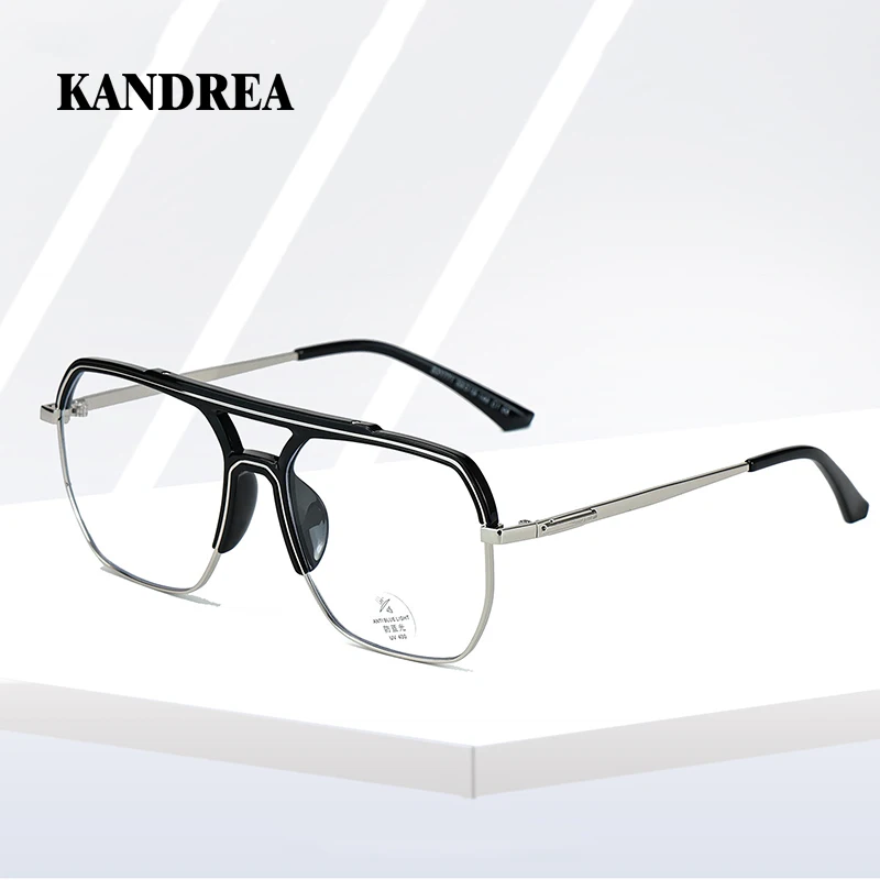 

KANDREA Anti-Blue Light Glasses Trend Metal Glasses Frame Women Men Eye wear Optical Computer Vintage Eyeglasses S31771