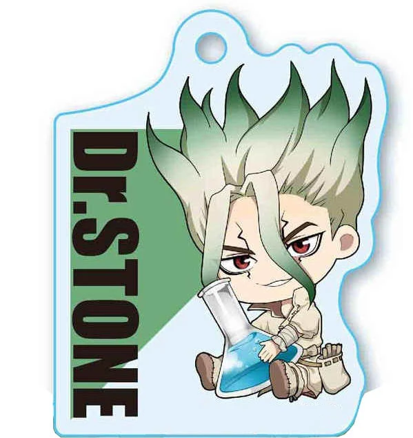 Anime Peripheral Store Dr.Stone Gyugyutto Quadrate Acrylic Keychain Pendant Ornamen Fans Charm Gifts About 6cm