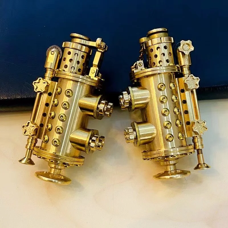 Retro Series Cigarette Lighter Creative Handmade Brass Gasoline Lighter Submarine Style Classic Men's Smoking Tool Gift