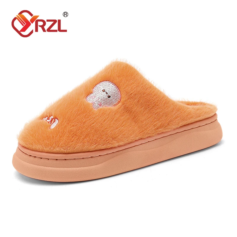 

YRZL Winter Home Cotton Slippers for Mens Indoor Soft Sole Anti Slip Warm Not Tired Simple Couple Cotton Shoes for Men Slipper