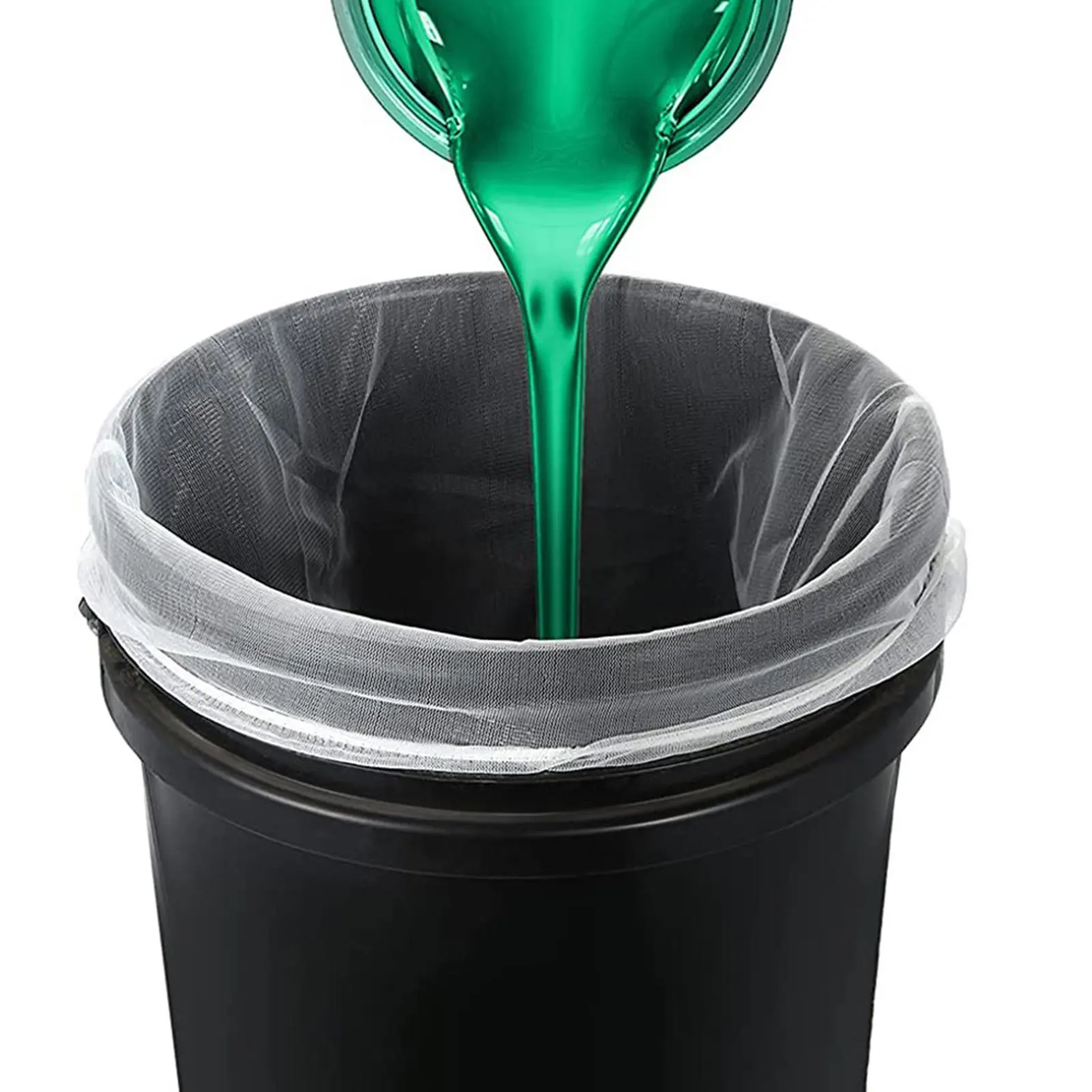 

20 шт. мешков-фильтров для краски с мелкой сеткой, белые, на эластичном шнурке, надежно фиксирующиеся, для ведер с краской, для садоводства и нанесения покрытий