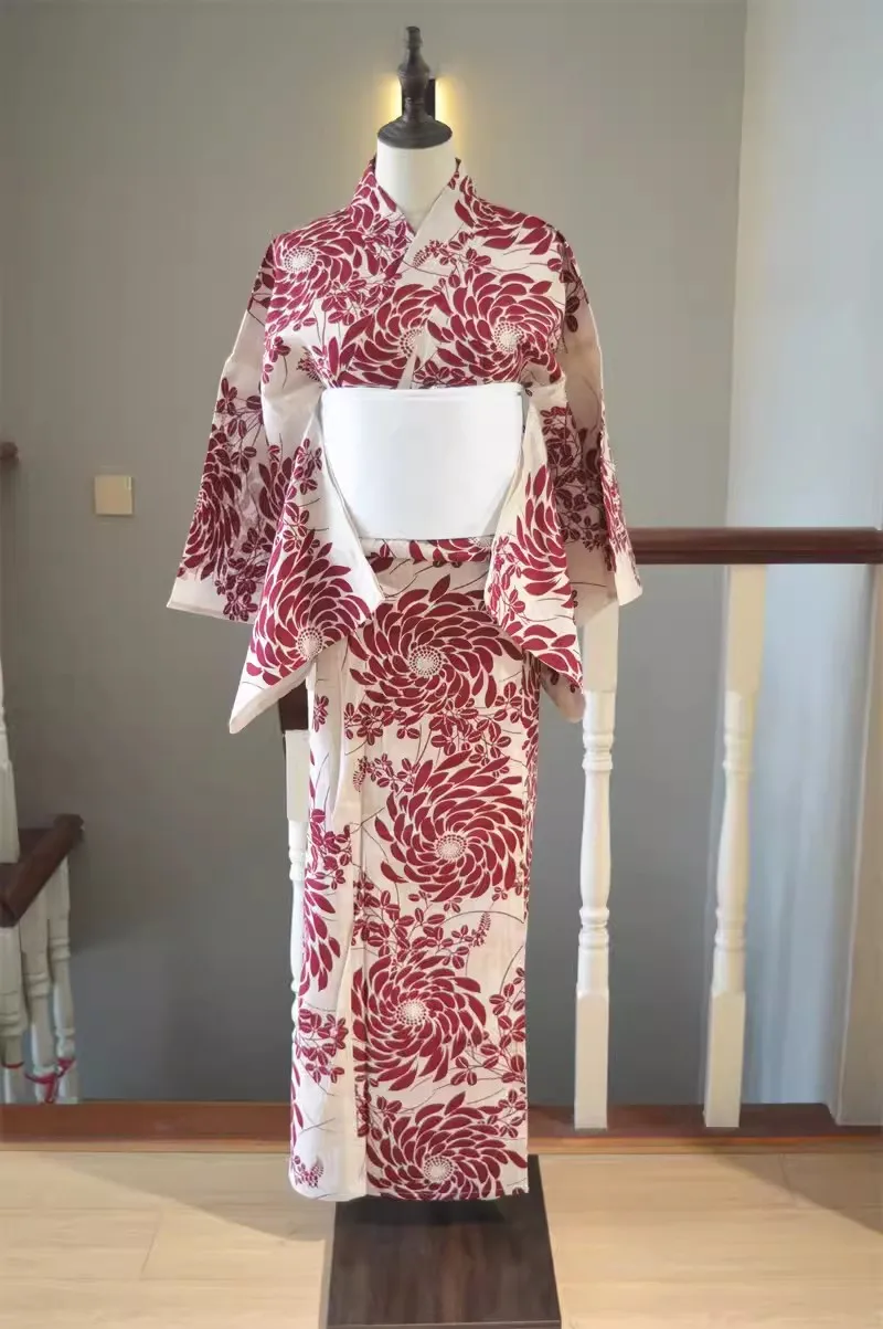 Japonský dámská formální kimono yukata léto starobylý styl cestovní fotografie