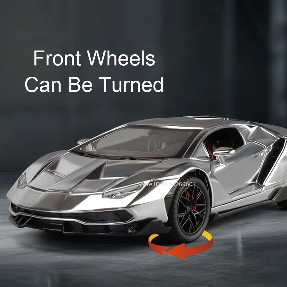 1:24 LP770-4 Revuelto Supercar Toy Models Alloy Diecast Miniature Sports Cars Sound Light Doors Opened Pull Back for Boys Gifts