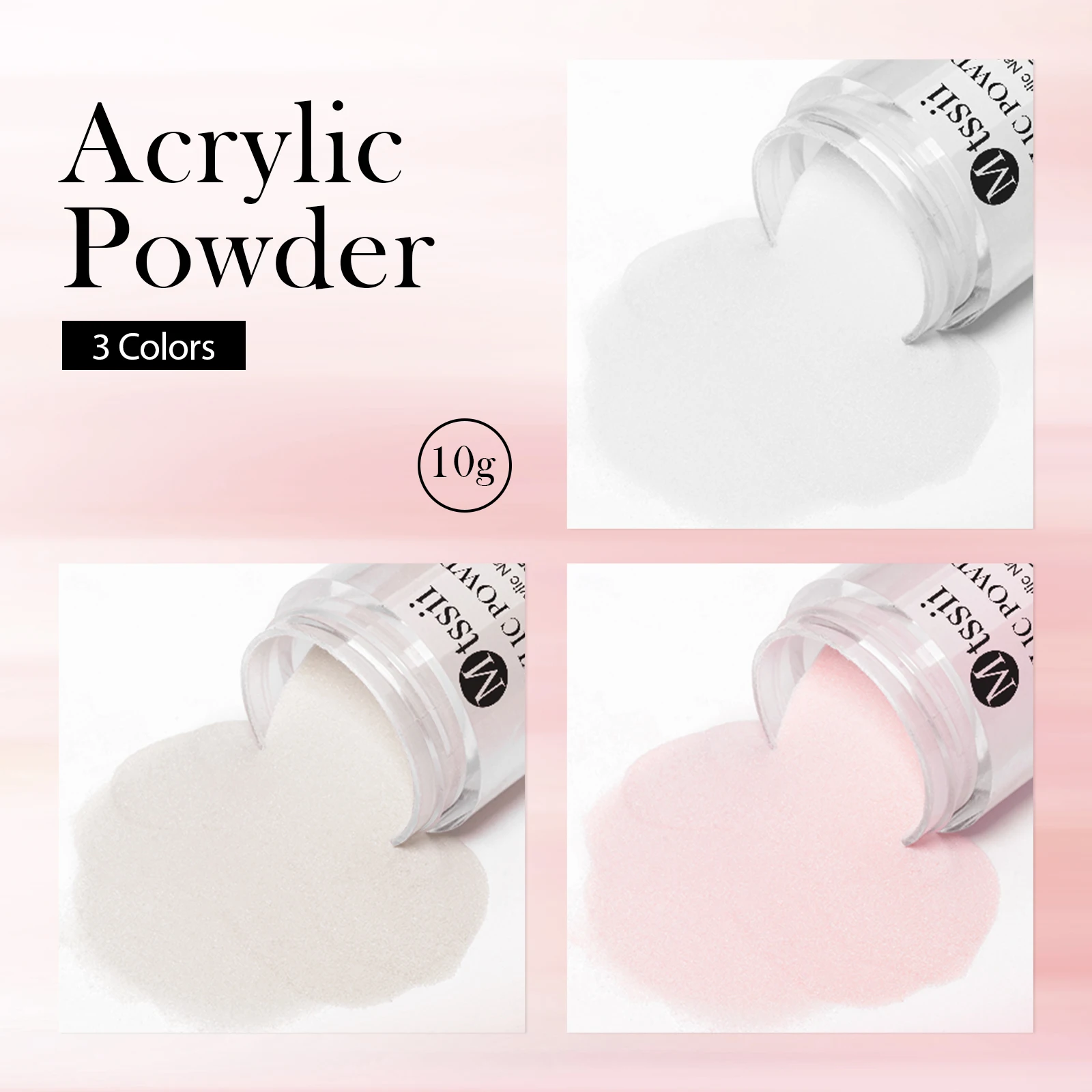 8-teiliges Acrylpulver-Nagelsystem-Set, nacktes Rosa, Monomer-Flüssigkeitsset für die Nagelverlängerung, Schnitzblume, selbstklebende Dekorationen zum Selbermachen